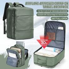 40*30*20cm Mochila de viaje con compresión al vacío, con bomba portátil, bolsa de viaje al vacío sellada de 35L, con sistema de vacío, bolsas de compresión transparentes, cubos de embalaje, múltiples bolsillos, tamaño aprobado por aerolíneas, mochila práctica para estudiantes y viajes al aire libre, disponible en varios colores - Multicolor - Ver 17