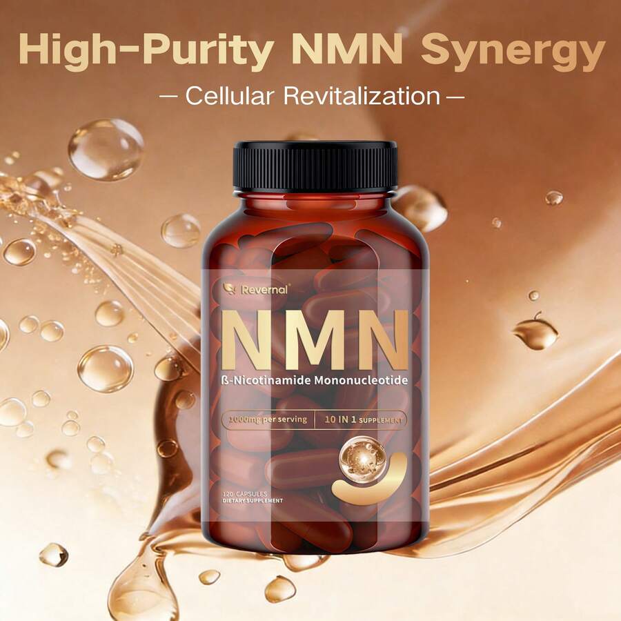 High-Purity NMN Synergy - 1000mg Per Serving, 10-In-1 Cellular Revitalization Supplement, 120 Capsules - 1 瓶 - 查看 1