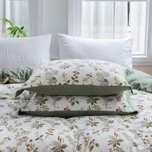 Botanical Duvet Cover Set 100% Microfiber Breathable Stylish Spring Pattern Ultra Soft Bedding Set Quilt Cover With Pillowcase - Green Floral - View 9