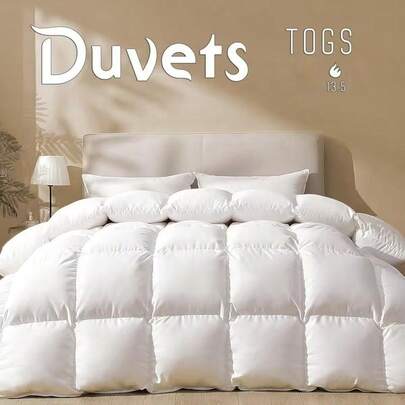 Hotel Quality Feels Like Down Duvet Quilt Luxury Comforter Box Stitched Breathable & Soft Insert Bedding Quilt For Winter Available In Single Double King Super King Sizes