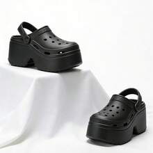 Sandal Bersol Tebal Bermotif Leopard Terbaru 2026, Sandal Selop Musim Panas untuk Pantai dan Taman, Sandal Platform Anti Selip untuk Wanita - Hitam - View 7