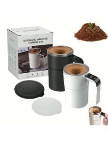 USB Automatic Stirring Coffee Mug, Magnetic Auto Stirring Cup With Smart Temperature Display (No Heating Function) - Suitable For Home, Office, Travel And Car, Easy To Clean, Perfect Back-To-School Gift - Multicolor - View 15