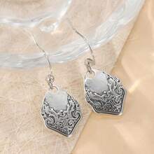Spoon Shaped Earrings, Vintage Jewelry, Commemorative Gift - Silver - View 4