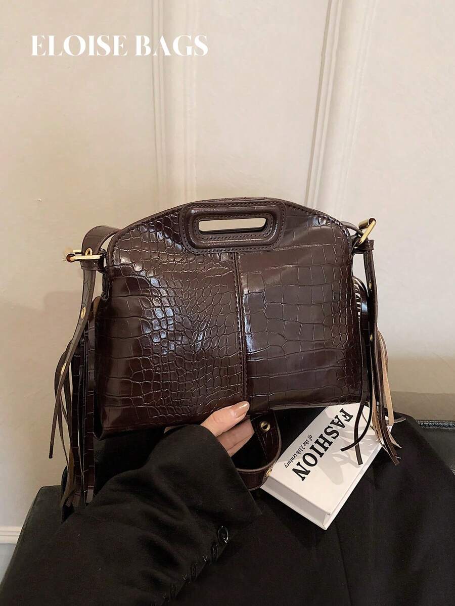 小巧别致的流苏手提包，女士新款个性化多功能托特包，休闲通勤单肩/斜挎包