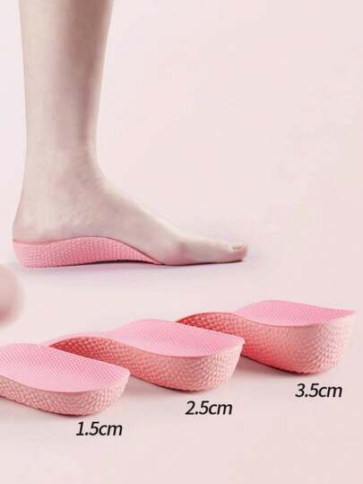 1 Pair Pink Popcorn Soft Bottom Insoles, Hidden Lift Insoles Suitable For Casual Shoes, Sneakers, Boots For Men And Women, Comfortable Arch Support