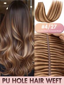 PU Hole Hair Weft Invisible Real Human Hair, Smooth Straight Hair, Using Invisible PU Base, Comfortable And Breathable, Matural And Realistic, Thick Hair Ends - Multicolor - View 24