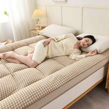 Winter Warm Bamboo Mattress Topper - Plush & Breathable Tatami Floor Mat, Extra Thick Heat Retention, Cozy Christmas, Thanksgiving, Valentine's Day, Holiday Home Decor Gift Ideas - Pink - View 6