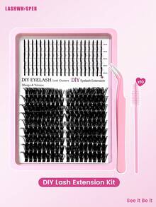 Bộ nối mi giả lông chồn dày dặn với các sợi nhọn, bộ nối mi dưới dạng sợi nhọn, từng sợi mi riêng lẻ. - Nhiều màu - Xem 14