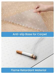 PVC Office Chair Mat, Non-Slip Floor & Carpet Protector For Desk Chairs, Heavy Duty Floor Mat For Home Office - 120x90cm Rectangular Spiked - View 4