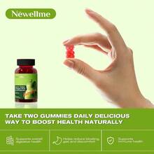 NEWELLME Organic Apple Cider Vinegar Gummies With The Mother & Vitamin B12, Sugar Free ACV Gummy Supplement For Digestion, Metabolism & Natural Energy Support,60 Counts Vitamins Supplements Chlorophyll Creatina Monohidratada Vitamins Probiotics For Women Protein Powder Quick Ship Items  Creatina Colageno - 60 Count - View 5