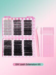 Bộ nối mi giả lông chồn dày dặn với các sợi nhọn, bộ nối mi dưới dạng sợi nhọn, từng sợi mi riêng lẻ. - Nhiều màu - Xem 19