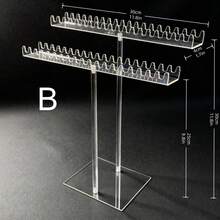 Jewelry Storage Box, Acrylic Necklace Display Stand, Earring Holder, Home Hanging Pendant Rack, Rectangular Tray, Bracelet, Ring, Watch Display Stand, Bracelet Organizer - Clear - View 8