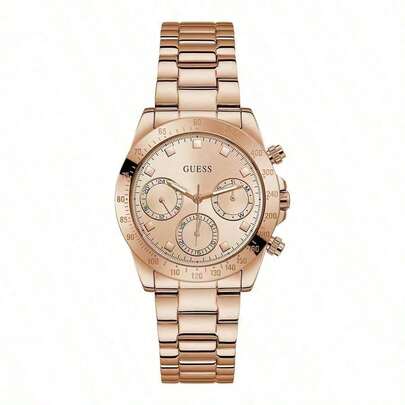 Guess Women's Fashion Quartz Watch, Multiple Colors Available, Three-Hand Design With Date Display And Stop-Second Function, Suitable For Casual Daily Wear, GW0314L2