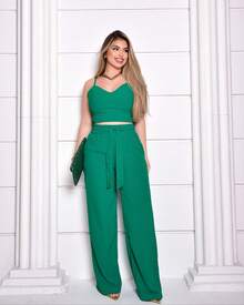 Women Two-Piece Outfits - Green - View 2