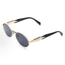 PRADA Logo-Decorated Alloy Oval Sunglasses For Women, Gold. - 查看 1