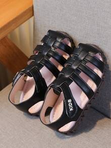 Summer New Kids Soft Bottom Beach Sandals, Non-Slip Breathable Roman Style Toddler Sandals, Suitable For 3-6 Years Old - Black - View 9