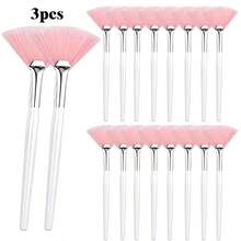 1/3/5/10/20pcs Fan-Shaped Makeup Brushes, Face Mask Application Brushes, Soft Cosmetic Skincare Tools, Acid Brushes For Beauticians, Suitable For Mud Masks, Toners, Creams, Spa Skincare Tools - Multicolor - View 18