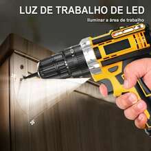 Cordless Impact Drill/Driver 48V With 2 Batteries For Wood, Metal, Plastic, Dual Voltage 127V/220V - 彩色 - 查看 5