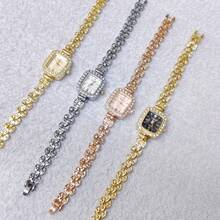 New Release Women's Jewelry Bracelet Watch With Inlaid Cubic Zirconia And Sparkling Stone. - 香檳色 - 查看 4