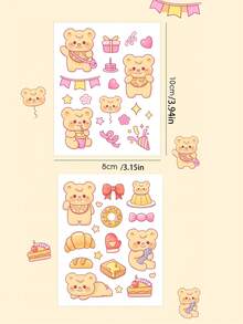 10张全新卡通贴纸套装，创意PET高品质防水贴纸，独特女孩设计，适用于剪贴簿、文具等。 - 動物 - 查看 3