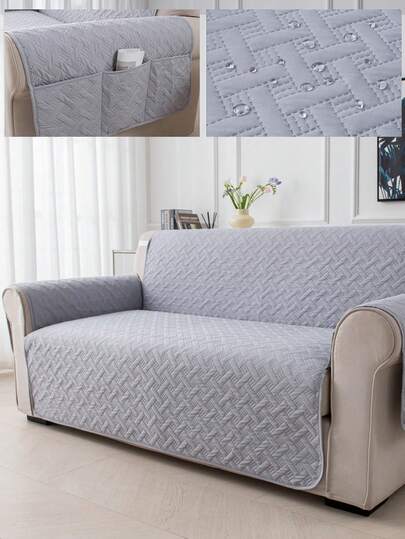 1pc Minimalist Pet Sofa Cover, Fabric All-Season Waterproof Anti-Slip Sofa Protector, Machine Washable, Pet-Friendly, Fits Single To 3-Seater Sofas, Suitable For Living Room, Bedroom, Dining Area