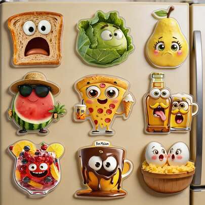 Personalize Your Ingredients! Cute Talking Food Magnet Set, Adding Interactive Fun To Your Kitchen. Turn Your Fridge Into A Stage, And The Fun And Adorable Food Characters Will Bring Joy To Your Daily Life.