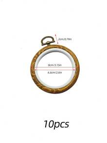 Mini Vintage Round Embroidery Hoops, 5/10pcs Set 8/10cm Cross Stitch Frames With Hanging Metal Clasps, Cute DIY Pendants, Compact And Portable For Room Wall, Backpack, Luggage Decoration - Antique Round - View 12