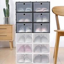 cajas Zapatera Apilables Estantes organizador de Plástico pegable Multifuncional con 14 piezas - Ver 1