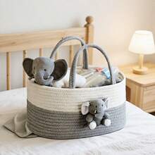 One Baby Room Storage Basket, Diaper Basket,  Large-Capacity Storage Helper, Holiday Gift. Transform Your Home With These Chic Storage Baskets Suitable For All Occasions. - Grey - View 7