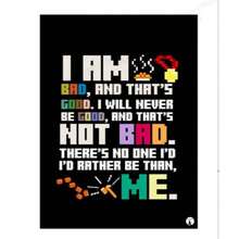 A Frameless, 2D Flat-Printed Waterproof Canvas Poster, In A Pixel Style, Composed Of Classic Lines From The Movie *Wreck-It Ralph*: "I May Be A , But I'm A Good Guy Too. I May Never Be A Really Good Guy, But That's Okay. I'd Rather Be Myself." This Beautiful Wall Art Piece Is An Ideal Gift For Offices, Cafes, Homes, Living Rooms, Bedrooms, Classrooms, And Kitchens. (2D Flat Printing) - Pixel Style - View 2
