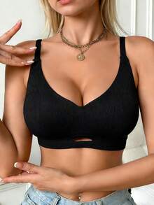 Đồ lót nữ màu đen gợi cảm, áo ngực nâng ngực thanh lịch, áo ngực định hình chống chảy xệ đa năng thời trang. - màu đen - Xem 4