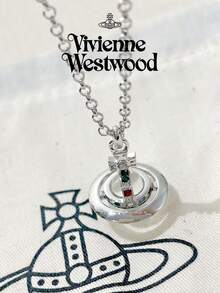 Vivienne Westwood New Petite Collection Mini Clear Ball Pilot Necklace Silver Tone, Brass - 銀色 - 查看 7