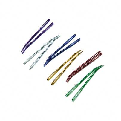 Bộ 12 kim uốn cong đầu nhôm, 6 màu, kèm hộp đựng trong suốt, thích hợp cho thêu chữ thập, thêu, đan, móc, làm đồ thủ công bằng sợi, dành cho người mới bắt đầu và những người đam mê thủ công chuyên nghiệp.
