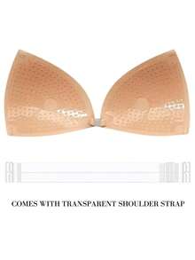 1 Pc Deep V-Neck Push Up Adhesive Bra With Clear Straps, Invisible Strapless Backless Bra For Women - Multicolor - View 6