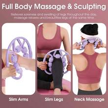 7 滚轮普拉提肌肉放松滚轮，身体及腿部按摩滚轮，抗橘皮组织按摩工具，瑜伽训练器材（含弹力带） - 彩色 - 查看 8