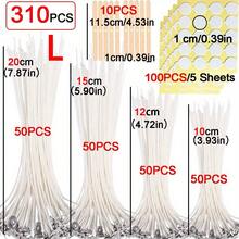 310pcs/Set Candle Making Kit Soy Wax Making Supplies DIY Lover Gifts Aromatherapy Candle Accessories 50pcs Candle Wicks 100pcs Nano Stickers 10pcs Wood Stick Wick Centering Tools - Candle Making Kit - View 9