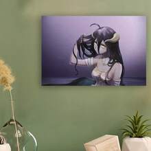 Framed Japanese Anime Overlord Albedo Poster - Elegant Female Overlord Canvas Wall Art Print With Wrap-Around Frame, Dark Purple Background - Perfect For Home, Office, Anime Decor - Ideal Graduation Gift For Anime Fans, Anime Wall Art, Home Decoration - Đã đóng khung - Xem 4