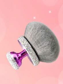 Luxury Rhinestone Powder Brush, High-Quality Nail Art Dust Brush, Fashionable Gold Makeup Powder Brush - Multicolor - View 4