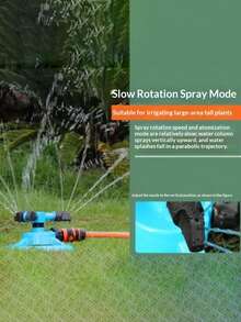 1pc 360° Rotating Non-Electric Water Sprinkler Head, Automatic Watering For Garden, Lawn, Cooling - A - View 7