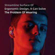 Wired Gaming Earbuds, Ak3 File In Ear Monitors, Deep Bass Sound Wired Earbuds, HiFi In Ear Headphones With 1DD 10mm Dynamic Driver, IEM For Music Gaming Video Calling - 紫色 - 查看 2