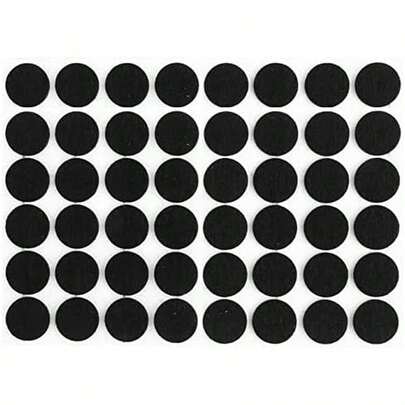 Black Self Adhesive Felt Bumpers 1/2" Diameter And 1/8" Thick (48 Pack), Round
