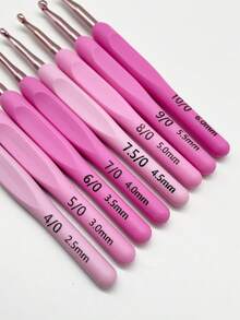 8pcs Pink Gradient Ergonomic Crochet Hook Set, 2.5mm-6.0mm Soft Handle Yarn Crochet Hooks, Cute Pink Style, Girly Gradient Pink Handle, Suitable For DIY Shawl, Scarf, Hat, Cardigan And Sweater Knitting, Smooth Stitching Crochet Tools - Pink Gradient Crochet Hook - View 11