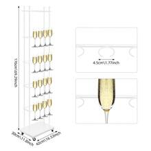 kangten Champagne Holder Wine Glass Stemware Rack Champagne Flute Holder With Wheels UK - White - View 2