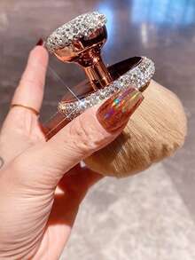 Luxury Rhinestone Powder Brush, High-Quality Nail Art Dust Brush, Fashionable Gold Makeup Powder Brush - Multicolor - View 7