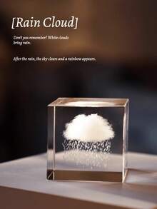 Crystal Encapsulated Craftsmanship, Exquisite Cloud Figurine, Adopt A Cloud Cubic Crystal Starry Sky Crystal Ball Creative Decor, Elegant Gift, Gift For Friends, Captive Cloud, Special Toy, Exquisite Ornament - Multicolor - View 13