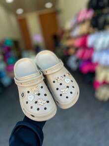 Babucha de Plataforma salto altoo 100% EVA com aleatoriamente freeware pingente - Macio e Confortável - Caqui - Visão 3