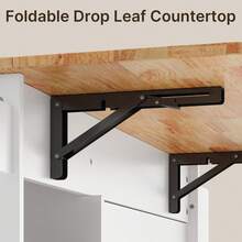 Asofer Rolling Kitchen Island Cart ,With Drawers And Folding Drop Shelf, Waterproof Tabletop And 5 Wheels With Brakes Wheels, Interal Adjustable Shelf And Towel Rack,Large Storage Cabinet - 白色 - 查看 6