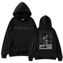 Bieber SWAG 2025 Justin Album 2025 Autumn And Winter Hot-Selling Printing Pure Cotton Hoodie Loose Warm Casual Streetwear - trắng - Xem 1