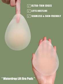 4片装隐形乳贴，水滴形硅胶提拉胸贴，女性自粘胸贴 - 彩色 - 查看 5