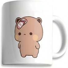 2个11盎司杜杜和布布情侣陶瓷咖啡杯 | 趣味卡通印花马克杯，送给另一半的绝佳礼物，生日、周年纪念日、新年、情人节，微波炉适用 - 彩色 - 查看 10